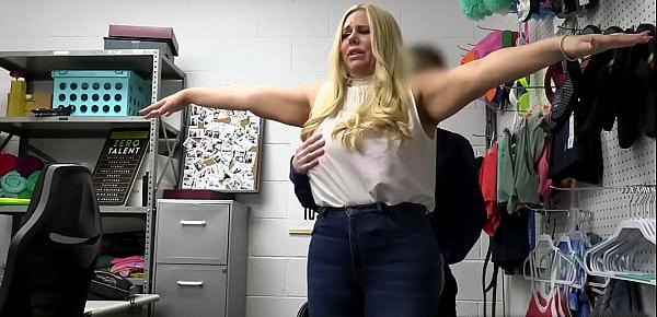 trendsBBW milf Karen Fisher offers her voluptuous body to security officer Jett if he lets her go for stealing jewelry in the store and not involve the police.